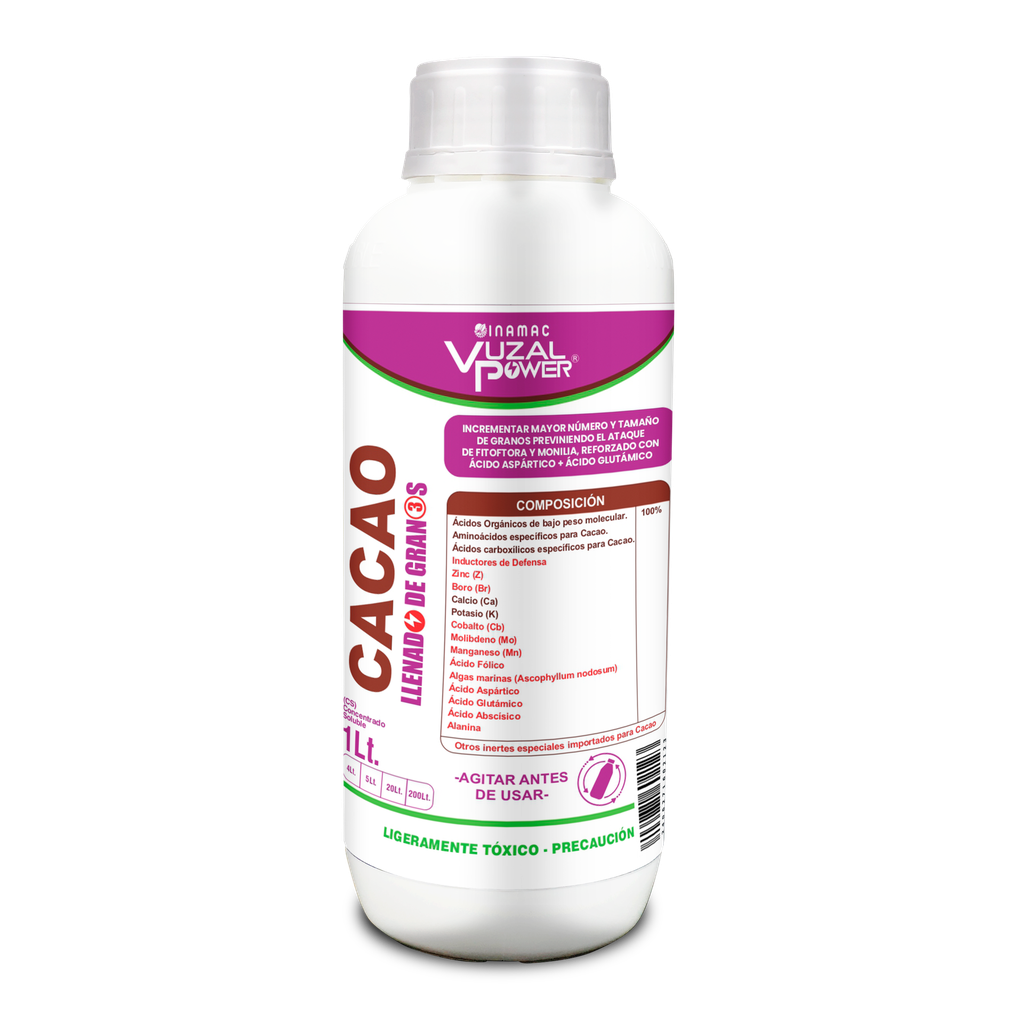 VUZAL POWER - CACAO LLENADO DE GRANOS - 1LT
